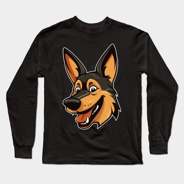 Happy German Shepherd Dog Long Sleeve T-Shirt by RichieDuprey